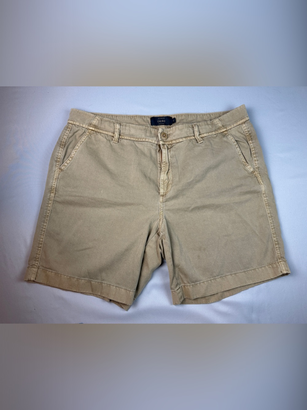 J. Crew Khaki Chino Casual Shorts Tan Women's Bermuda Size 12 Pockets